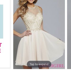 Lace Embroidered Homecoming Dress by Faviana